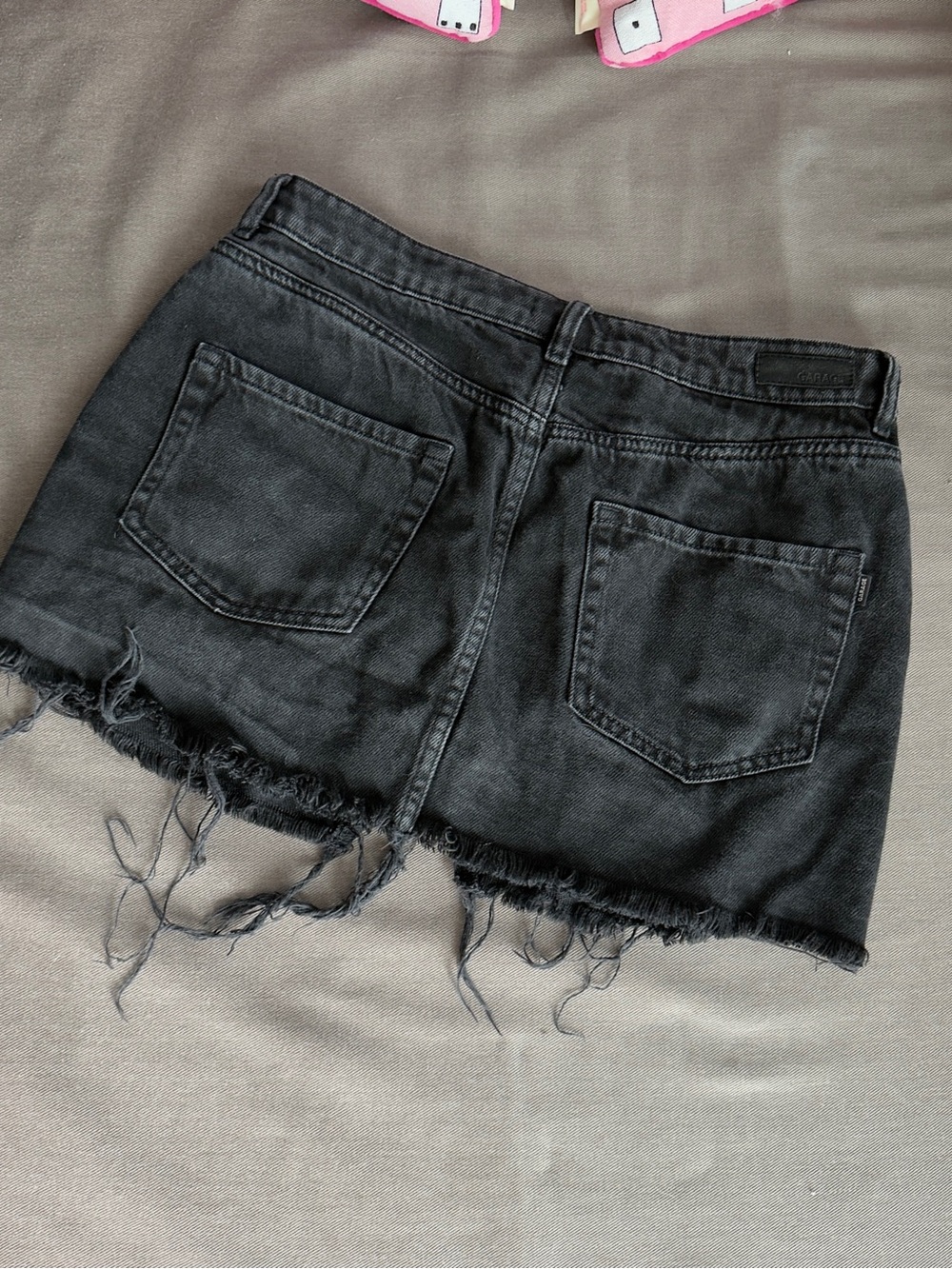 Garage Black Distressed Denim Skirt - Picture 3 of 3